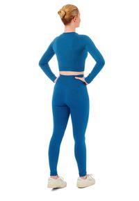 XTREME SOCKSWEAR - Damski zestaw sportowy Xtreme - legginsy sportowe + sportowy Croptop - Niebieski. Kolor: niebieski. Sport: fitness