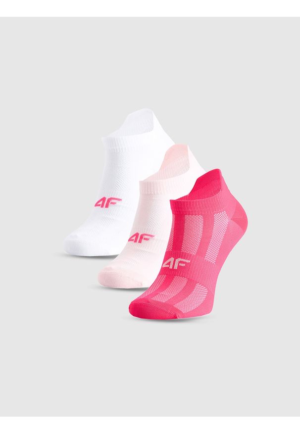 4f - 4F Skarpetki sportowe przed kostkę (3-pack) dziewczęce - multikolor 35-37. Kolor: wielokolorowy