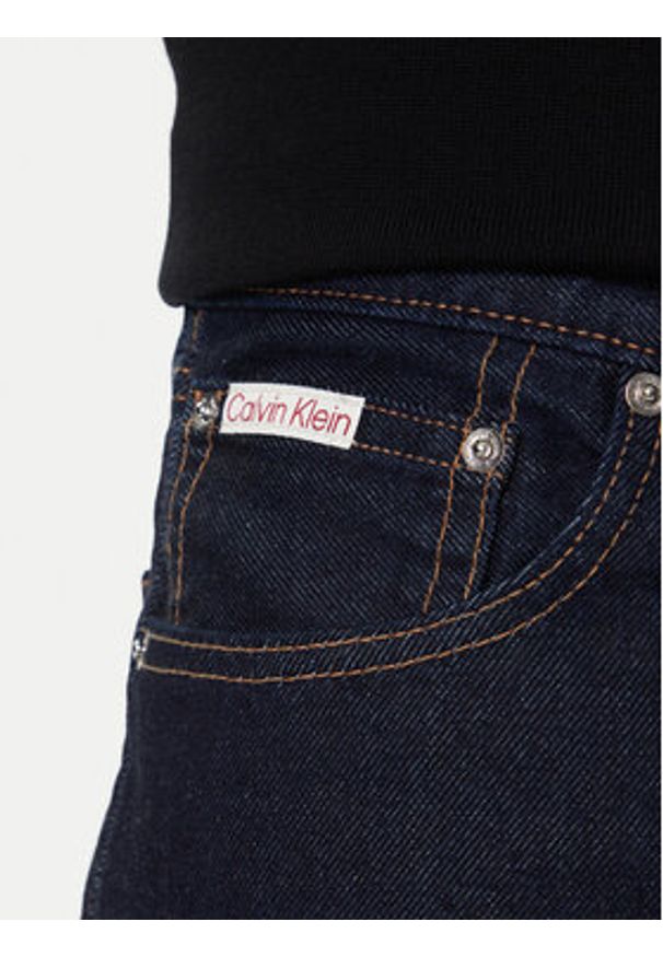 Calvin Klein Jeansy 90's LV04RD713G Granatowy Straight Fit. Kolor: niebieski