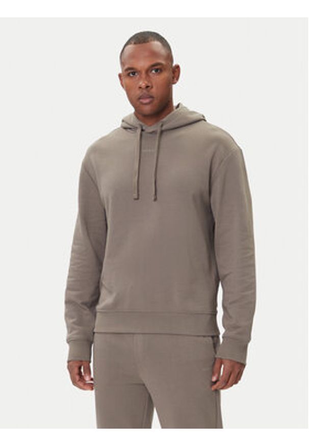 Hugo - HUGO Dres Dapodayote 50492581 Beżowy Relaxed Fit. Kolor: beżowy. Materiał: bawełna