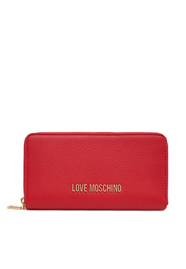 Love Moschino - LOVE MOSCHINO Duży Portfel Damski JC5700PP1NLD0500 Czerwony. Kolor: czerwony. Materiał: skóra