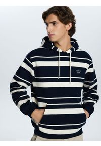 Reserved - Bluza z kapturem - granatowy. Typ kołnierza: kaptur. Kolor: niebieski. Materiał: bawełna, dzianina #1