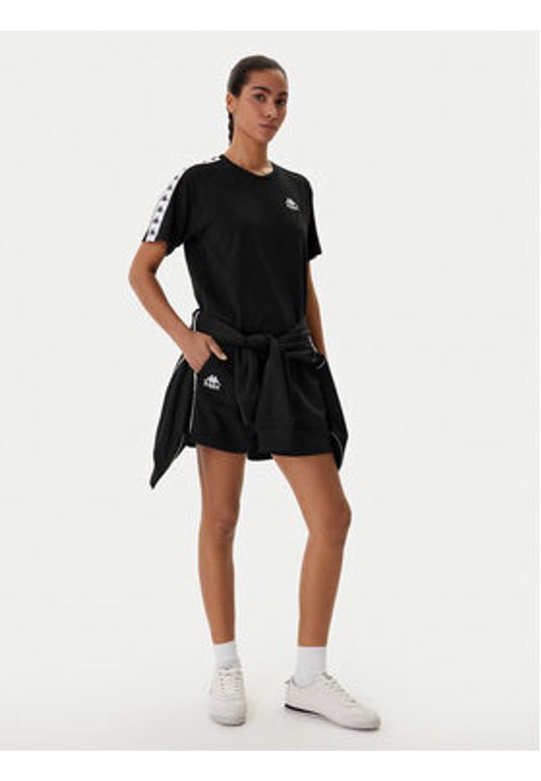 Kappa T-Shirt Banda Adi 371U6WW Czarny Regular Fit. Kolor: czarny. Materiał: bawełna