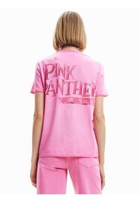 Desigual T-Shirt PINK PANTHER 23SWTK81 Różowy Regular Fit. Kolor: różowy. Materiał: bawełna #5