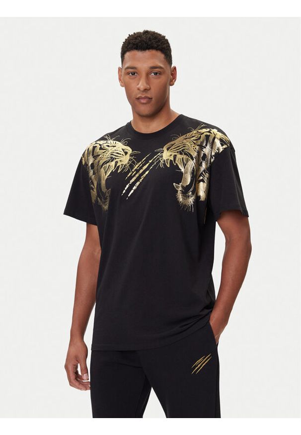 Plein Sport T-Shirt FAEC MTK8360 STE001N Czarny Loose Fit. Kolor: czarny. Materiał: bawełna. Styl: sportowy