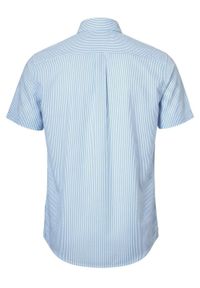 Weekendowa Koszula Męska, Taliowany Krój - Pako Jeans - Błękit w Prążek. Okazja: na co dzień. Kolor: niebieski. Materiał: wiskoza, bawełna. Wzór: paski. Styl: casual #3