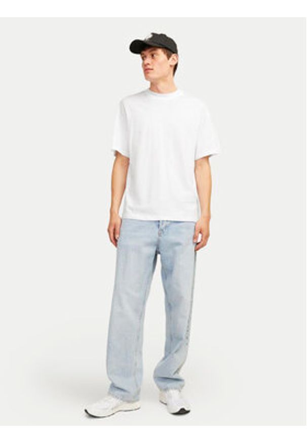 Jack & Jones - Jack&Jones Komplet 2 t-shirtów Bradley 12264845 Biały Wide Fit. Kolor: biały. Materiał: bawełna