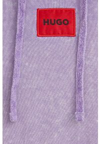 Hugo bluza bawełniana męska kolor fioletowy z kapturem wzorzysta. Typ kołnierza: kaptur. Kolor: fioletowy. Materiał: bawełna #3