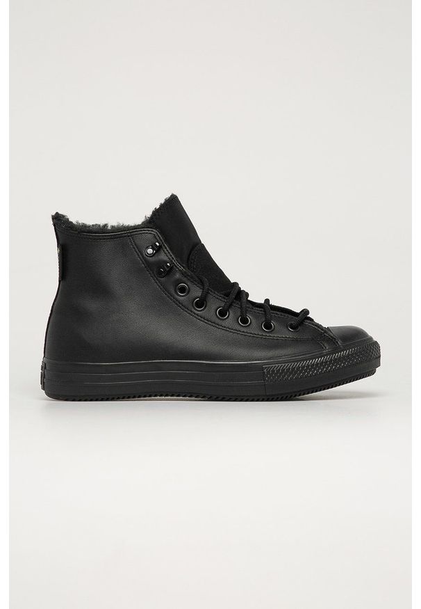 Converse - Trampki skórzane. Nosek buta: okrągły. Zapięcie: sznurówki. Kolor: czarny. Materiał: skóra