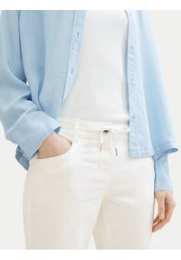 Tom Tailor Spodnie materiałowe 1040963 Biały Tapered Fit. Kolor: biały. Materiał: bawełna