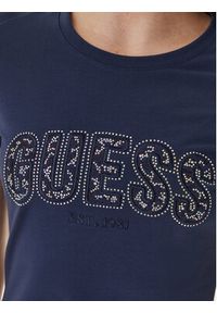Guess T-Shirt W5GI04 J1314 Granatowy Slim Fit. Kolor: niebieski. Materiał: bawełna #4