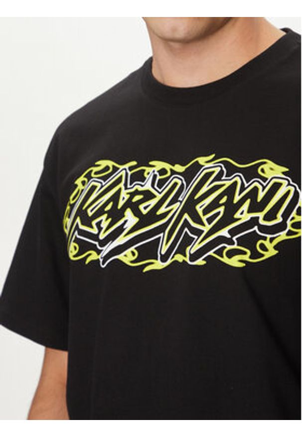 Karl Kani T-Shirt Woven Signature Heat 60300355 Czarny Regular Fit. Kolor: czarny. Materiał: bawełna
