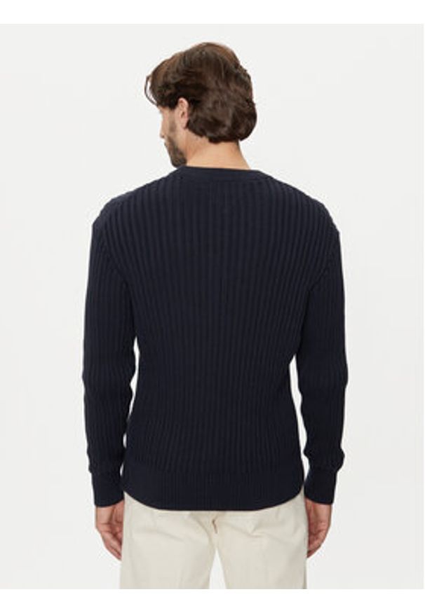 TOMMY HILFIGER - Tommy Hilfiger Sweter MW0MW37246 Granatowy Regular Fit. Kolor: niebieski. Materiał: bawełna