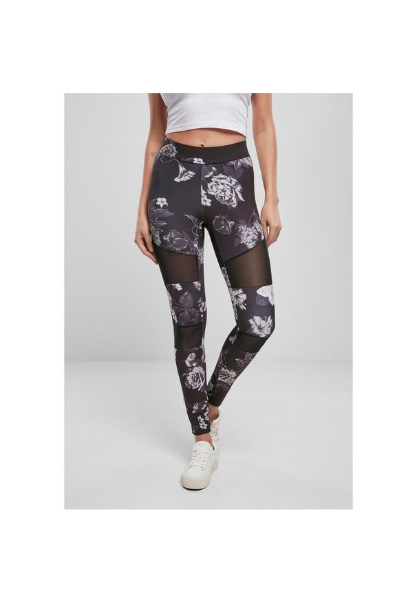 Damskie legginsy z dzianiny Urban Classics. Kolor: wielokolorowy, szary, czarny. Materiał: dzianina