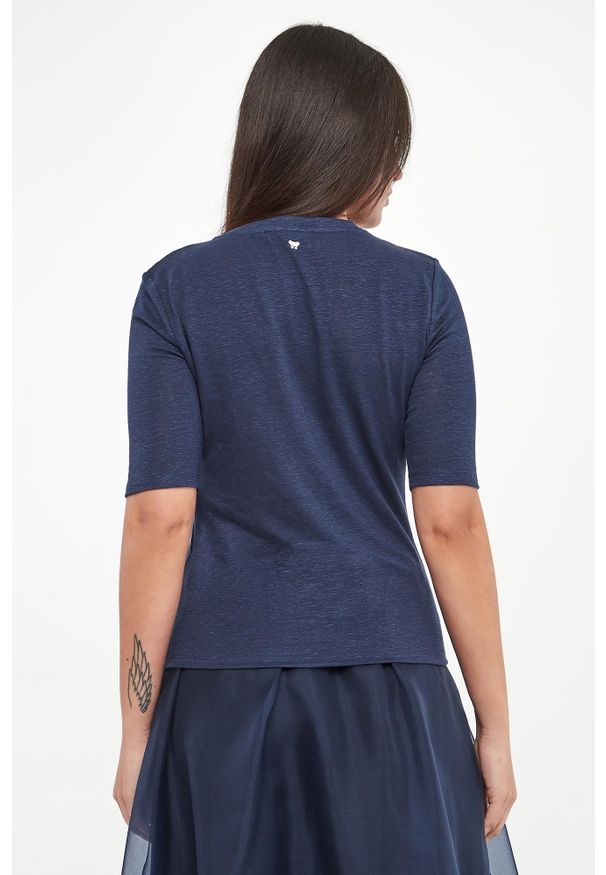 Weekend Max Mara - T-shirt damski lniany Opzione WEEKEND MAX MARA. Materiał: len