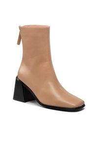 DeeZee Botki ZALY30747-1 Beżowy. Kolor: beżowy. Materiał: skóra #5
