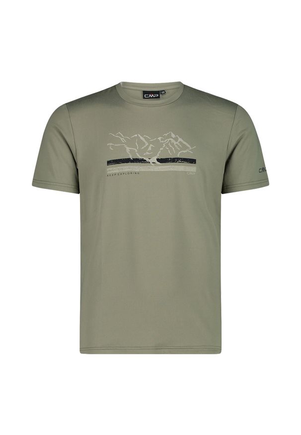 Koszulka męska turystyczna CMP 39T7567. Kolor: czarny, wielokolorowy, zielony. Sport: turystyka piesza