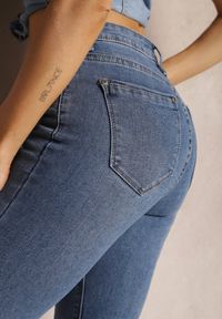 Renee - Niebieskie Skinny Jeansy z Przetarciami na Nogawkach Alipredia. Kolor: niebieski #5