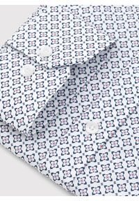Pako Lorente - PAKO LORENTE – Biała koszula w niebieski mikrowzór. Kolor: niebieski, wielokolorowy, biały. Materiał: bawełna, elastan. Długość rękawa: długi rękaw. Długość: długie #4