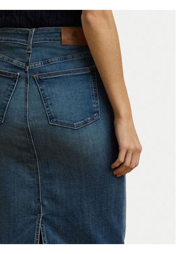 Lauren Ralph Lauren - LAUREN RALPH LAUREN Spódnica jeansowa 200817846001 Granatowy Straight Fit. Kolor: niebieski. Materiał: bawełna