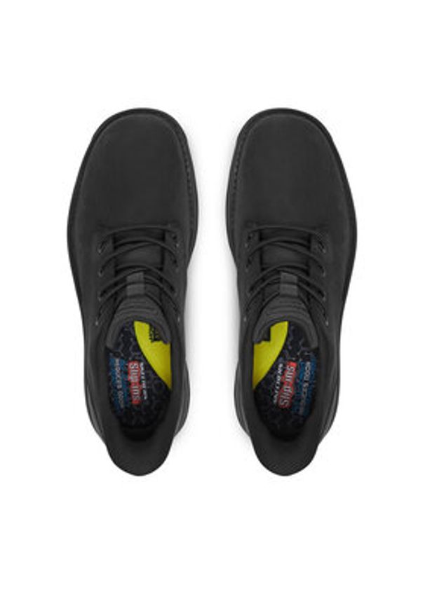 skechers - Skechers Półbuty Lockett 205307 BBK Czarny. Kolor: czarny. Materiał: skóra