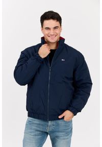Tommy Jeans - TOMMY JEANS Granatowa męska kurtka przejściowa z drobnym logo, Rozmiar M. Kolor: niebieski. Materiał: poliamid. Wzór: bez wzorów #1