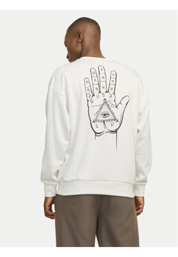 Jack & Jones Bluza Mystic 12257735 Biały Relaxed Fit. Kolor: biały. Materiał: syntetyk, bawełna