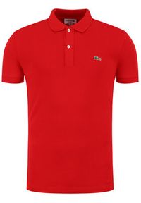 Lacoste Polo PH4012 Czerwony Slim Fit. Typ kołnierza: polo. Kolor: czerwony. Materiał: bawełna