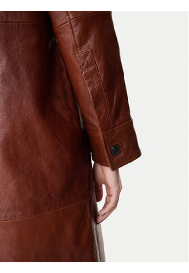 MAX&Co. Płaszcz przejściowy Doppia 2616471021200 Brązowy Regular Fit. Kolor: brązowy. Materiał: skóra