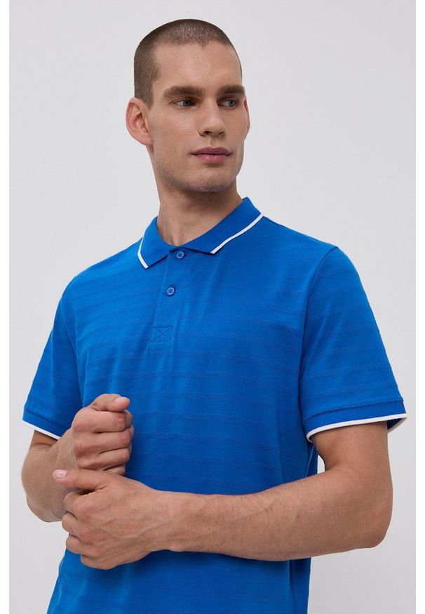 Tom Tailor - Polo. Okazja: na co dzień. Typ kołnierza: polo. Kolor: niebieski. Długość: krótkie. Styl: casual