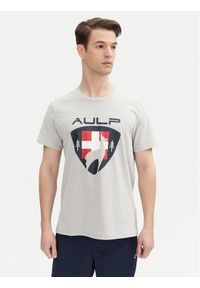Aulp T-Shirt Roque Szary Regular Fit. Kolor: szary. Materiał: syntetyk, bawełna