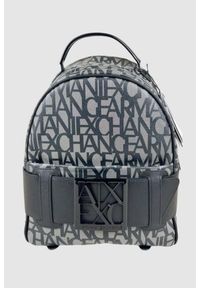Armani Exchange - ARMANI EXCHANGE Mały czarno-beżowy plecak. Kolor: czarny