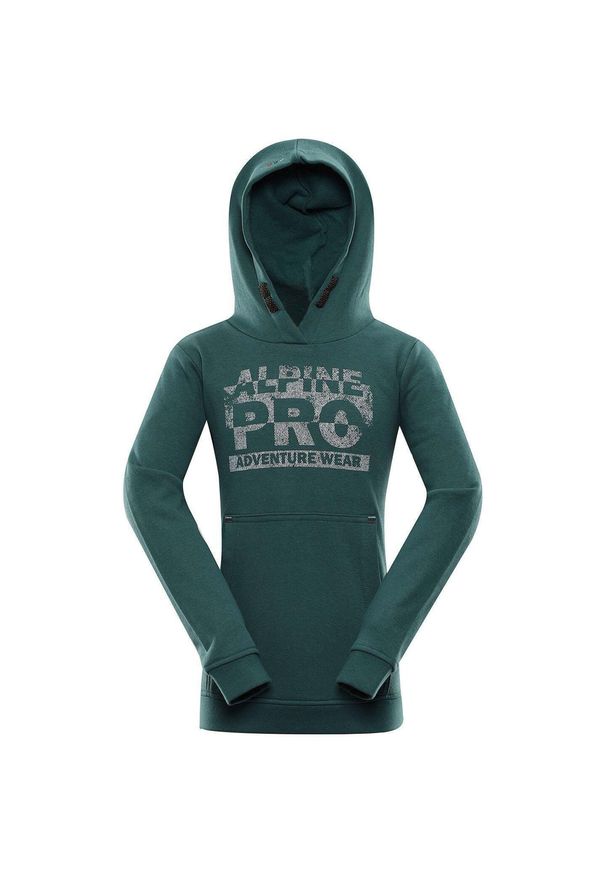 ALPINE PRO - Ciepła bluza dziecięca Alpine Pro Erwano - Styl i Komfort 116-122. Kolor: zielony. Materiał: poliester, bawełna