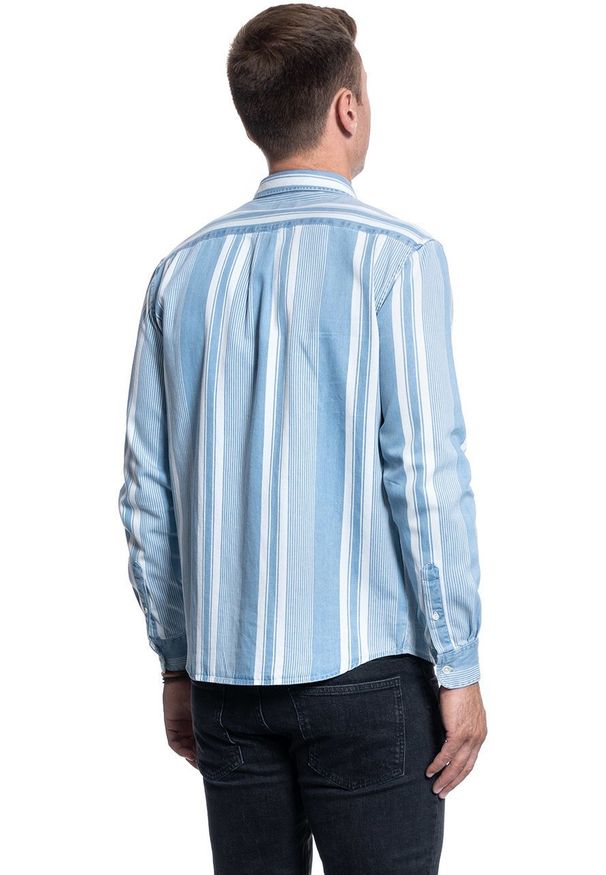 Wrangler - KOSZULA MĘSKA WRANGLER LS 1 PKT BDOWN SHIRT LIGHT INDIGO W5A33HX4E 112130007