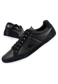Buty sportowe Lacoste Chaymon M 12312 czarne. Okazja: na co dzień. Kolor: czarny. Materiał: skóra ekologiczna, materiał. Szerokość cholewki: normalna #1