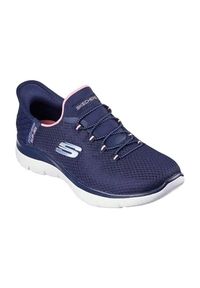 skechers - Kapcie SKECHERS SLIP-INS SUMMITS - DIAMOND DREAM Niebieski. Kolor: niebieski