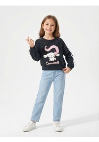 Sinsay - Bluza crewneck z efektem sprania Cinnamoroll - czarny. Kolor: czarny #1