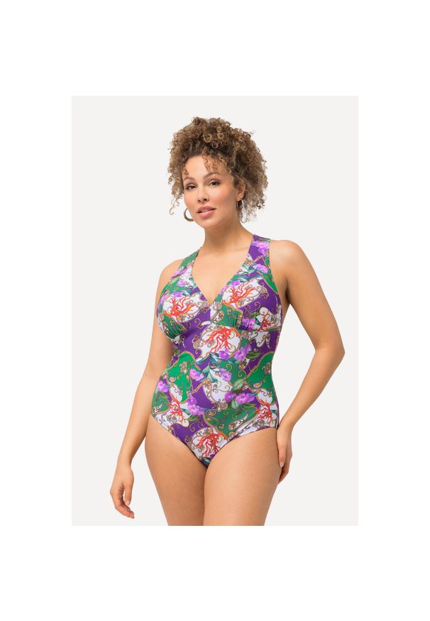 ULLA POPKEN - Damski Kostium kąpielowy miękkie miseczki. Kolekcja: plus size. Kolor: biały. Materiał: elastan, poliamid, materiał