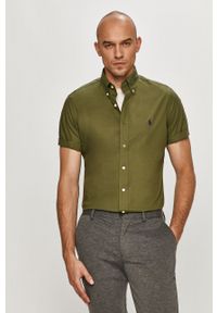 Polo Ralph Lauren - Koszula bawełniana. Okazja: na co dzień. Typ kołnierza: polo. Kolor: zielony. Materiał: bawełna. Długość rękawa: krótki rękaw. Długość: krótkie. Styl: casual #4