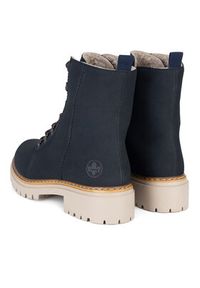 Rieker Trzewiki 72643-14 Niebieski. Kolor: niebieski. Materiał: materiał #2