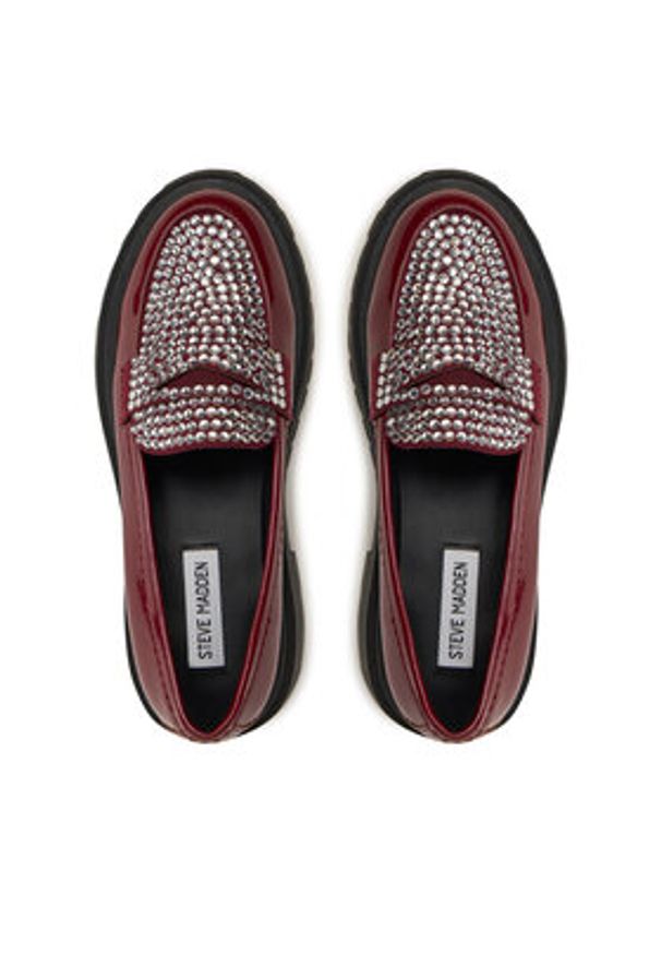 Steve Madden Loafersy Longhaul SM11003448 Bordowy. Kolor: czerwony. Materiał: skóra