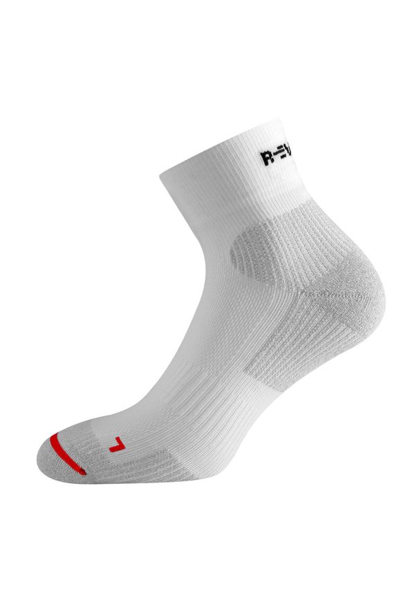 R-EVENGE - Skarpety średnie techniczne męskie damskie, Bieganie, białe. Kolor: biały. Materiał: poliester, poliamid. Sport: bieganie