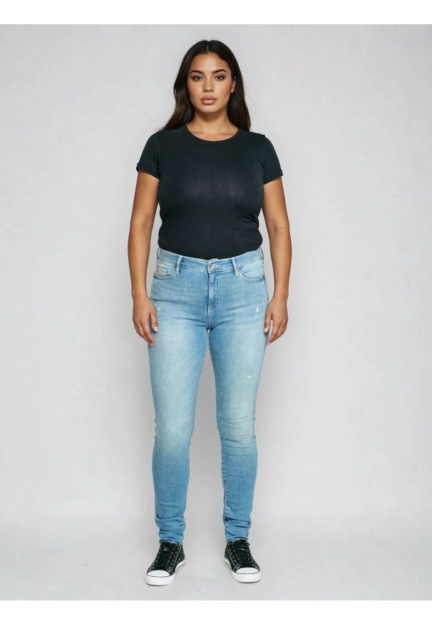 Big-Star - Jeansy damskie skinny niebieskie Adela 172. Okazja: na co dzień. Kolor: niebieski. Styl: casual, elegancki