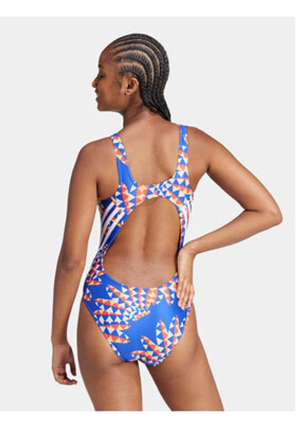 Adidas - adidas Strój kąpielowy FARM Rio 3-Stripes IR6228 Niebieski Regular Fit. Kolor: niebieski. Materiał: syntetyk