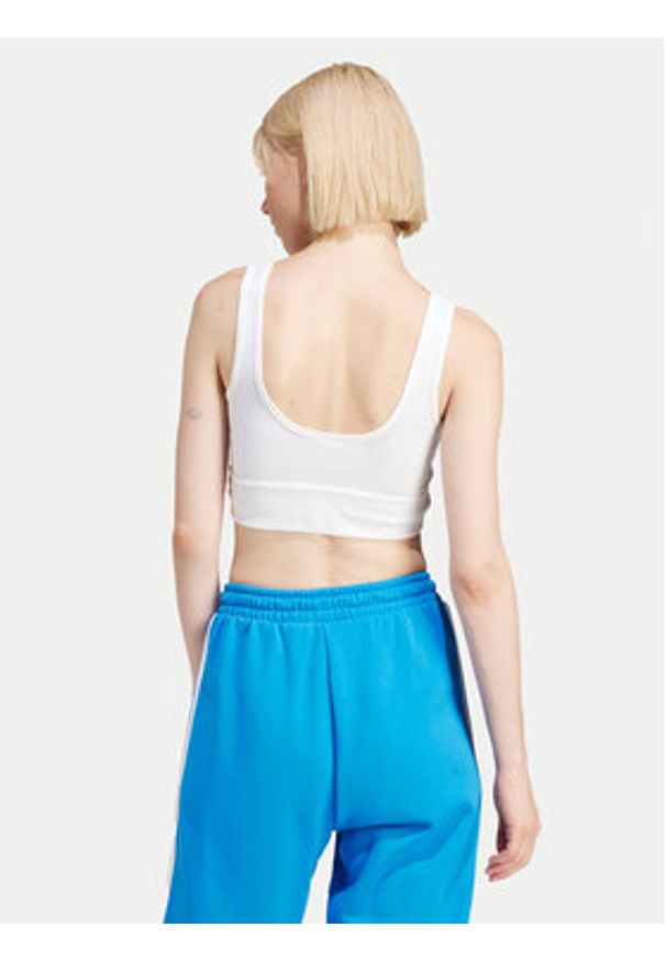 Adidas - adidas Biustonosz top adicolor Trefoil IN4116 Biały. Kolor: biały. Materiał: bawełna