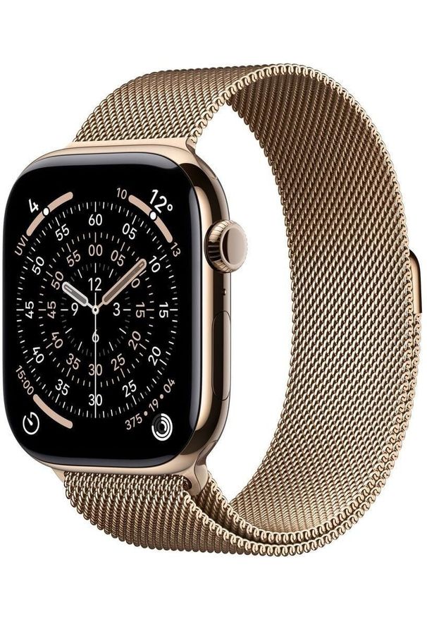 APPLE - Smartwatch Apple Watch 11 GPS + Cellular 46mm Gold Titanium Milanese Loop M/L Złoty (MFD84ZR/A). Rodzaj zegarka: smartwatch. Kolor: złoty