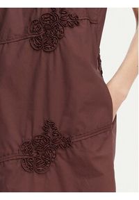 Marella Sukienka codzienna Barca 2613221302 Brązowy Regular Fit. Okazja: na co dzień. Kolor: brązowy. Materiał: bawełna. Typ sukienki: proste. Styl: casual #4
