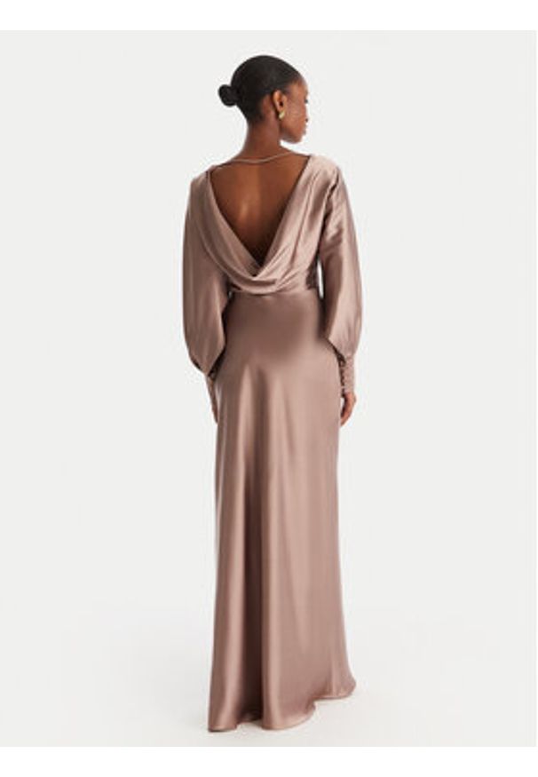 ACCESS FASHION Sukienka wieczorowa 54-3349-237 Beżowy Regular Fit. Kolor: beżowy. Materiał: syntetyk. Styl: wizytowy