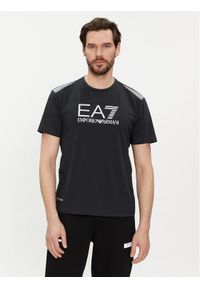 EA7 Emporio Armani T-Shirt 3DPT29 PJULZ 1578 Granatowy Regular Fit. Kolor: niebieski. Materiał: bawełna, syntetyk