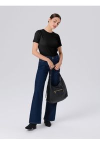 Sinsay - Koszulka z krótkim rękawem - czarny. Kolor: czarny. Długość rękawa: krótki rękaw. Długość: krótkie